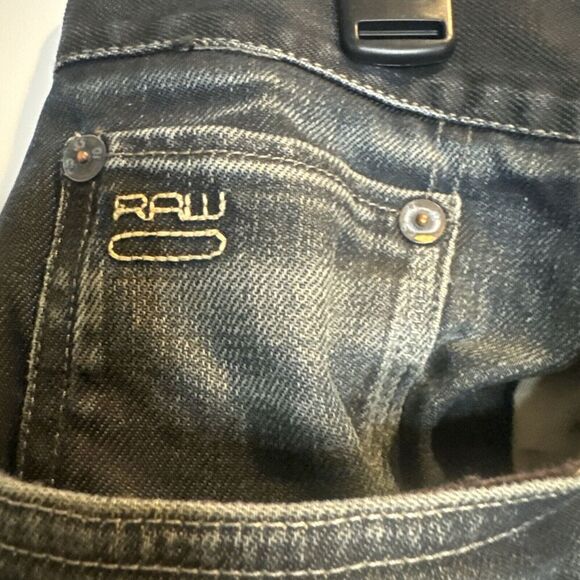 G-STAR RAW 3301 Men’s BLACK/GRAY Slightly Distressed Straight Leg Jeans 36 X 34 - Picture 7 of 15